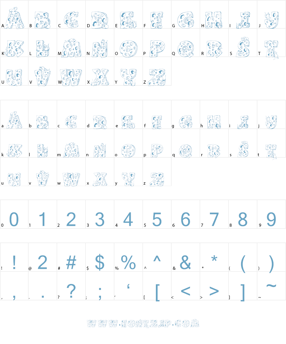 Cheese and Mouse Font Character
